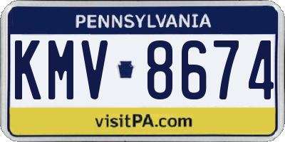 PA license plate KMV8674