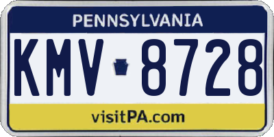 PA license plate KMV8728