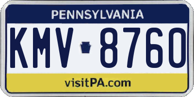 PA license plate KMV8760