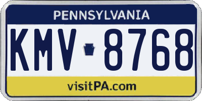 PA license plate KMV8768