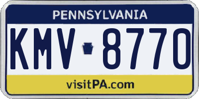 PA license plate KMV8770