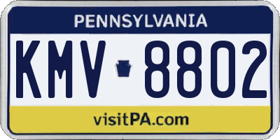 PA license plate KMV8802