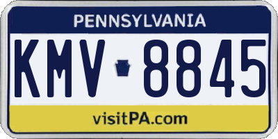 PA license plate KMV8845