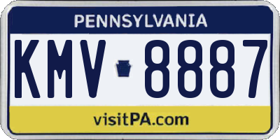 PA license plate KMV8887
