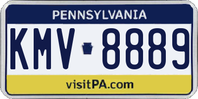 PA license plate KMV8889