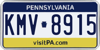 PA license plate KMV8915
