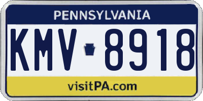 PA license plate KMV8918