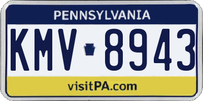 PA license plate KMV8943