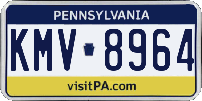 PA license plate KMV8964