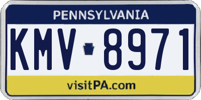 PA license plate KMV8971