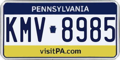 PA license plate KMV8985