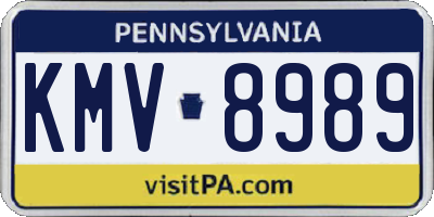 PA license plate KMV8989