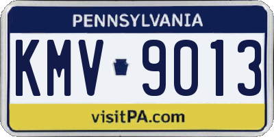 PA license plate KMV9013