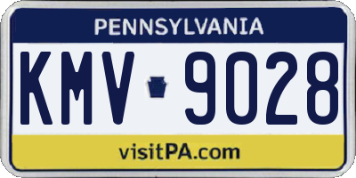 PA license plate KMV9028