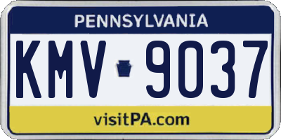 PA license plate KMV9037