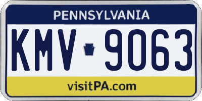 PA license plate KMV9063