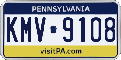 PA license plate KMV9108