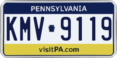 PA license plate KMV9119