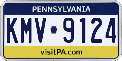 PA license plate KMV9124