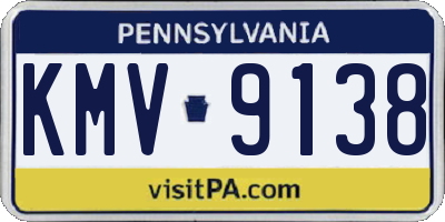PA license plate KMV9138