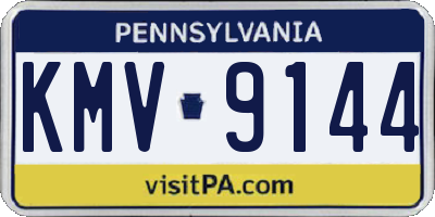 PA license plate KMV9144