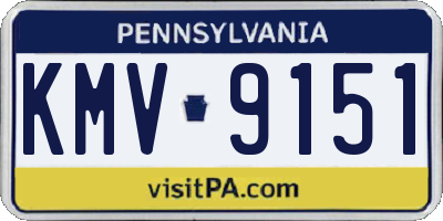 PA license plate KMV9151