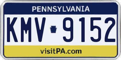 PA license plate KMV9152