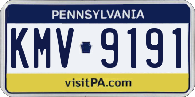 PA license plate KMV9191
