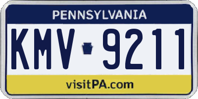 PA license plate KMV9211
