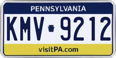 PA license plate KMV9212