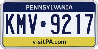 PA license plate KMV9217
