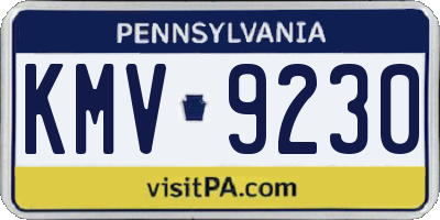 PA license plate KMV9230