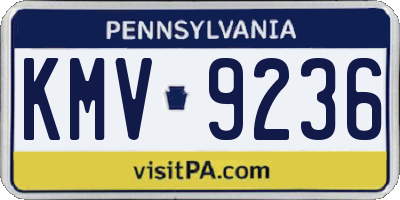 PA license plate KMV9236