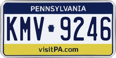 PA license plate KMV9246