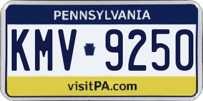 PA license plate KMV9250
