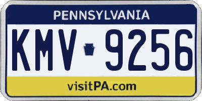 PA license plate KMV9256
