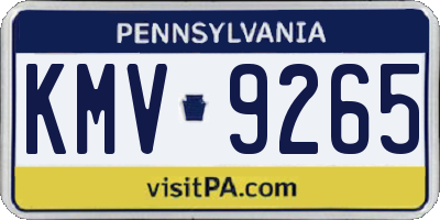 PA license plate KMV9265