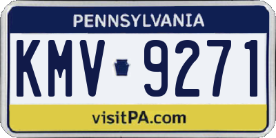 PA license plate KMV9271