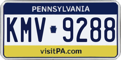 PA license plate KMV9288