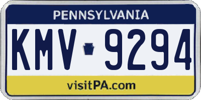 PA license plate KMV9294