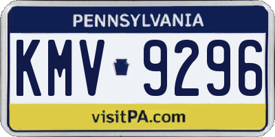 PA license plate KMV9296