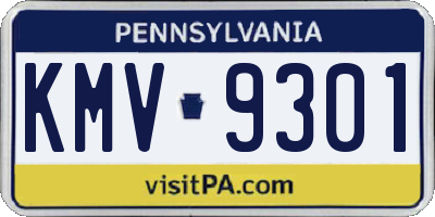 PA license plate KMV9301