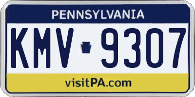 PA license plate KMV9307