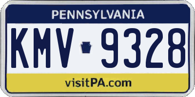 PA license plate KMV9328
