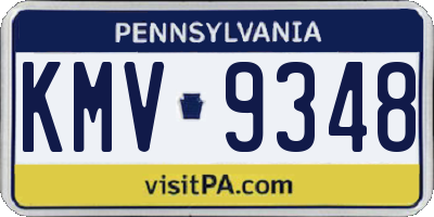 PA license plate KMV9348