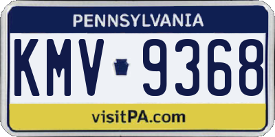 PA license plate KMV9368