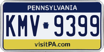 PA license plate KMV9399