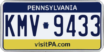 PA license plate KMV9433