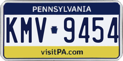 PA license plate KMV9454
