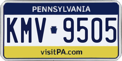 PA license plate KMV9505